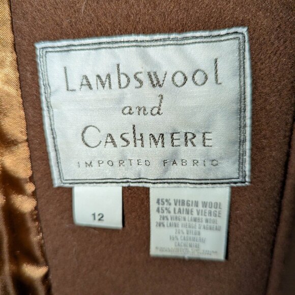 Hannah Ladies Vintage 100% Pure Virgin Wool & Cashmere Coat. Fur Cuffs. Size 12 - Picture 6 of 6